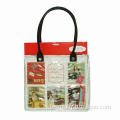 Fashionable PVC Small Tote Bag, Sized 34 x 27 x 10cm, OEM Orders Welcomed